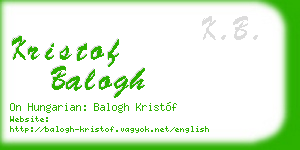 kristof balogh business card